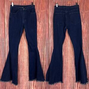 Altard State Jeans Medium Blue Super Flare Bell Bottom Dark Boho Festival Y2K